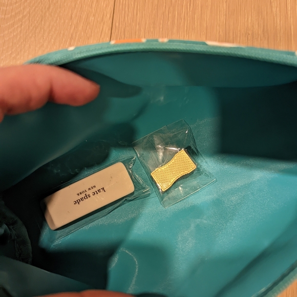 Kate Spade Teal and Orange Pencil Case - Picture 4 of 7